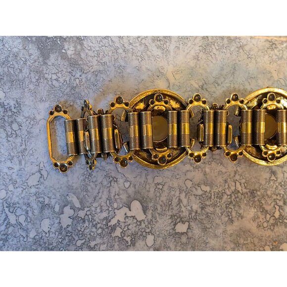 Antique Book Chain Bracelet With Faux Pearl Accents - Picture 7 of 7